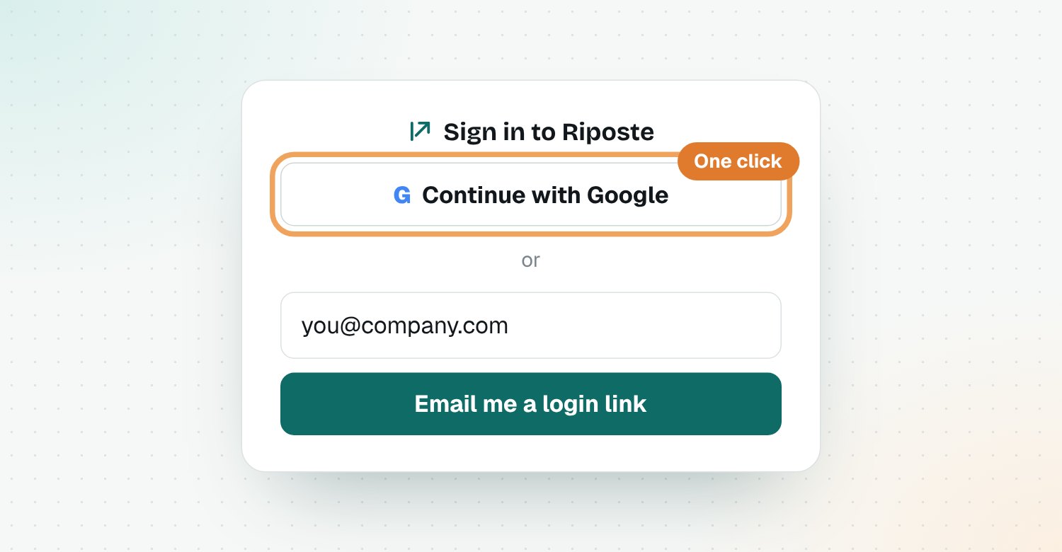 Sign in with Google or a login link